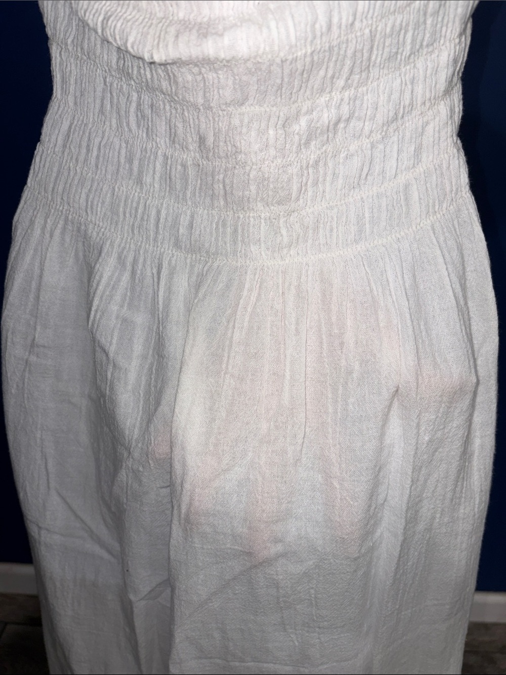 Sea Spice- Ivory Cotton Crochet Halter Maxi Dress Size Medium - Picture 16 of 16